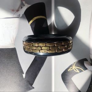 Black and Gold Bangle Bracelet